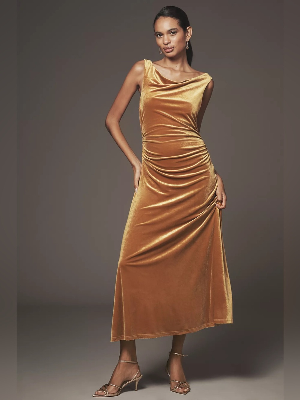 NWOT XXSP- Flat White Sleeveless Velvet Midi Dress